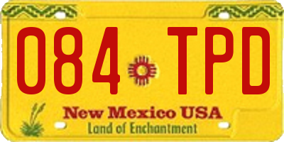 NM license plate 084TPD