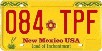 NM license plate 084TPF