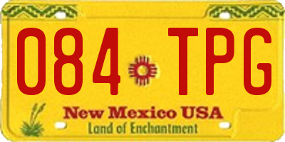 NM license plate 084TPG