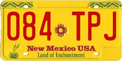 NM license plate 084TPJ