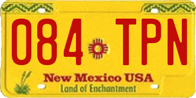 NM license plate 084TPN