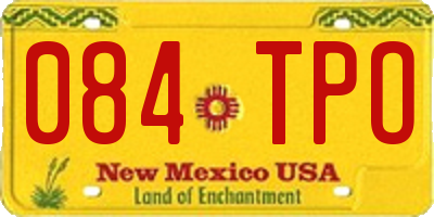 NM license plate 084TPO
