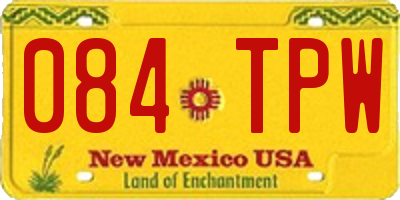 NM license plate 084TPW