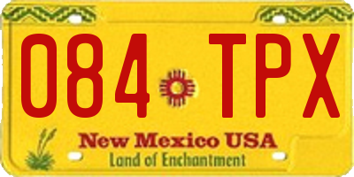NM license plate 084TPX