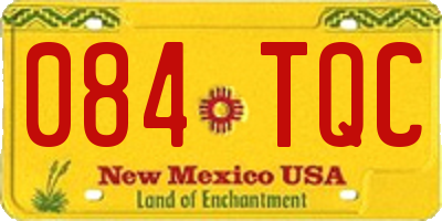 NM license plate 084TQC