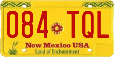 NM license plate 084TQL