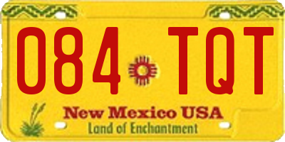 NM license plate 084TQT