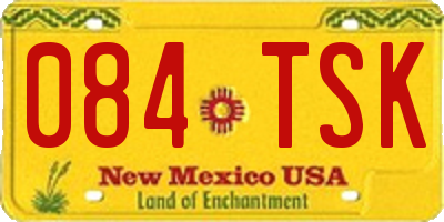 NM license plate 084TSK