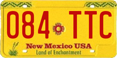 NM license plate 084TTC