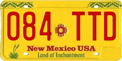 NM license plate 084TTD