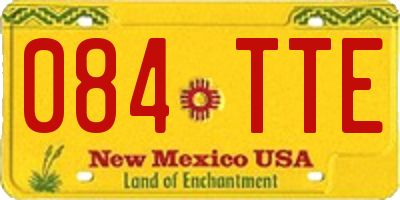 NM license plate 084TTE