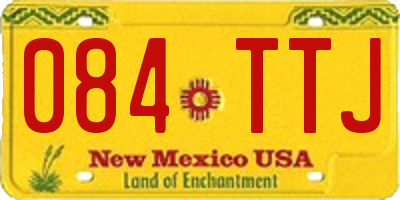 NM license plate 084TTJ