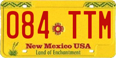 NM license plate 084TTM