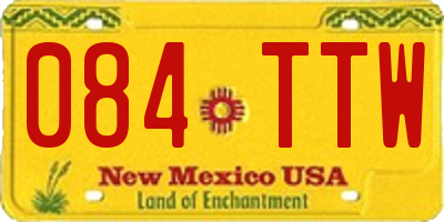 NM license plate 084TTW