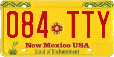 NM license plate 084TTY
