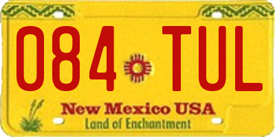NM license plate 084TUL