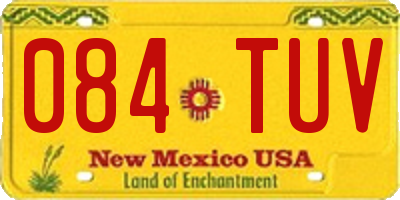 NM license plate 084TUV