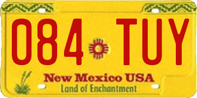NM license plate 084TUY