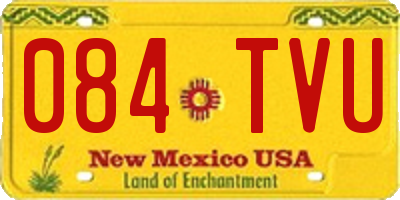NM license plate 084TVU