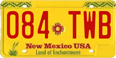 NM license plate 084TWB