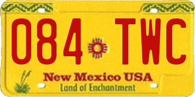 NM license plate 084TWC