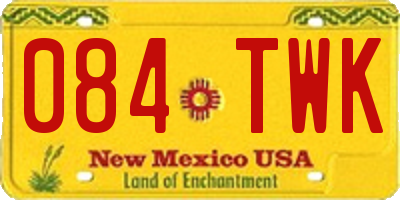 NM license plate 084TWK