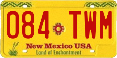 NM license plate 084TWM