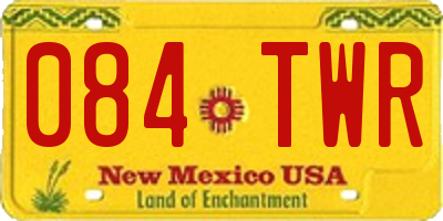 NM license plate 084TWR