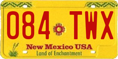 NM license plate 084TWX