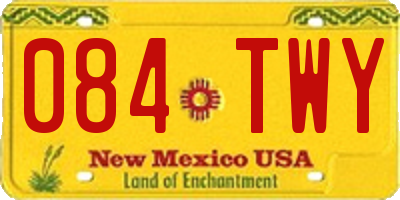 NM license plate 084TWY