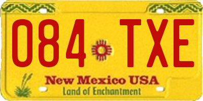 NM license plate 084TXE