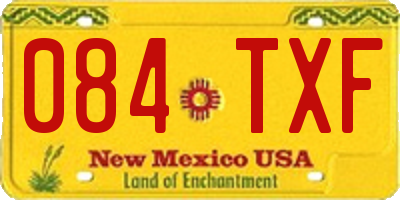 NM license plate 084TXF