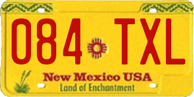 NM license plate 084TXL