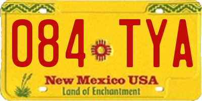 NM license plate 084TYA
