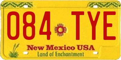 NM license plate 084TYE