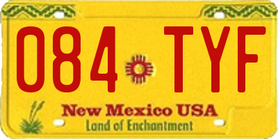 NM license plate 084TYF