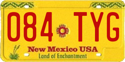 NM license plate 084TYG