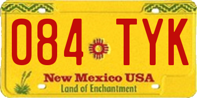 NM license plate 084TYK