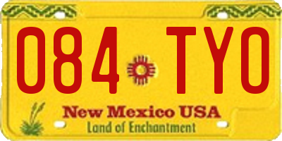 NM license plate 084TYO