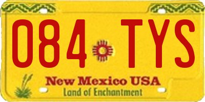 NM license plate 084TYS