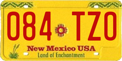 NM license plate 084TZO