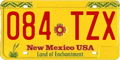 NM license plate 084TZX