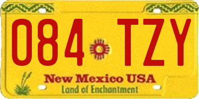 NM license plate 084TZY