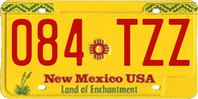 NM license plate 084TZZ