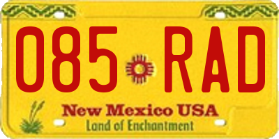 NM license plate 085RAD