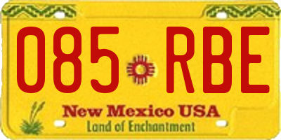 NM license plate 085RBE