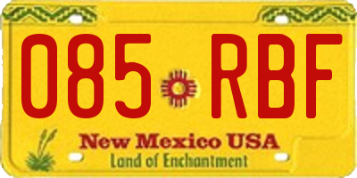 NM license plate 085RBF