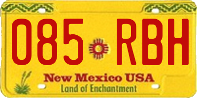 NM license plate 085RBH