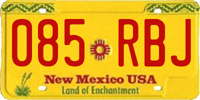 NM license plate 085RBJ