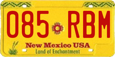 NM license plate 085RBM